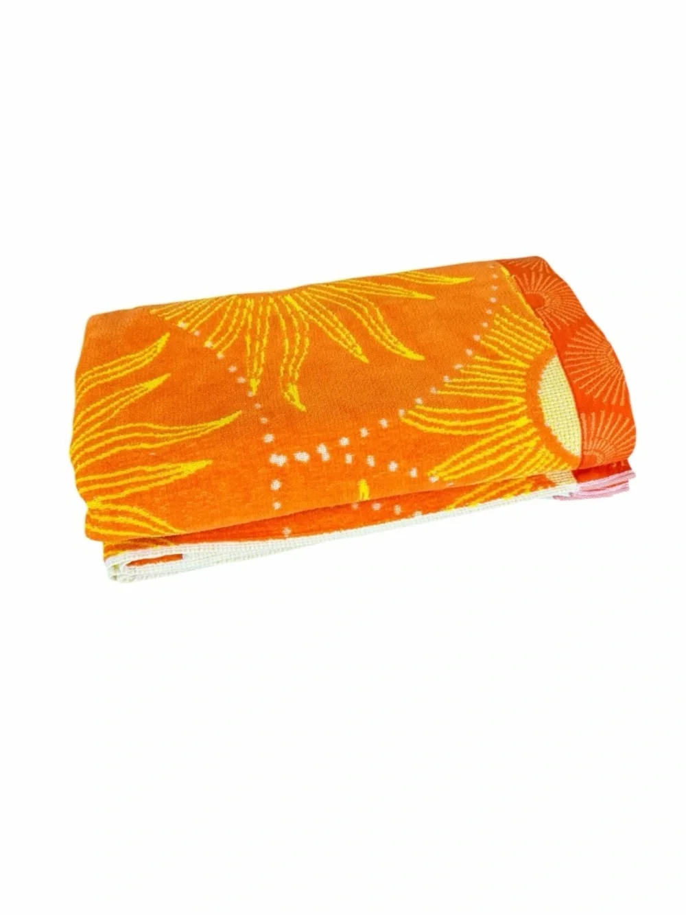 Costco Oversized Beach Towel Blazing Suns Orange Yellow 39x67 Soft 100% Cotton